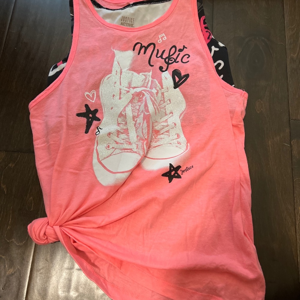 justice active tank with built in sports bra